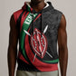 Kenya Personalized Sleeveless Hoodie Mashujaa Day Lion Warrior - African Pride