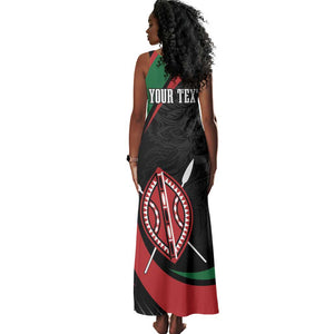 Kenya Personalized Tank Maxi Dress Mashujaa Day Lion Warrior