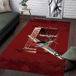 Tuskegee Airmen Spit Fire 477th Area Rug Crimson Grunge - African Pride