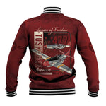 Tuskegee Airmen Spit Fire 477th Baseball Jacket Crimson Grunge - undefined