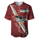 Tuskegee Airmen Spit Fire 477th Baseball Jersey Crimson Grunge LT7