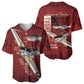 Tuskegee Airmen Spit Fire 477th Baseball Jersey Crimson Grunge LT7