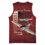 Tuskegee Airmen Spit Fire 477th Basketball Jersey Crimson Grunge - African Pride