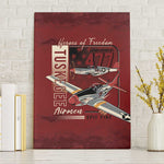Tuskegee Airmen Spit Fire 477th Canvas Wall Art Crimson Grunge - African Pride