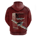 Tuskegee Airmen Spit Fire 477th Hoodie Crimson Grunge - African Pride