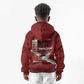 Tuskegee Airmen Spit Fire 477th Kid Hoodie Crimson Grunge - African Pride