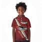Tuskegee Airmen Spit Fire 477th Kid Polo Shirt Crimson Grunge - African Pride