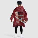 Tuskegee Airmen Spit Fire 477th Kid Wearable Blanket Hoodie Crimson Grunge - African Pride