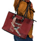 Tuskegee Airmen Spit Fire 477th Leather Tote Bag Crimson Grunge - African Pride