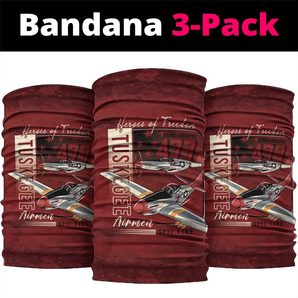 Tuskegee Airmen Spit Fire 477th Neck Gaiter Crimson Grunge - African Pride