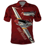 Tuskegee Airmen Spit Fire 477th Polo Shirt Crimson Grunge LT7