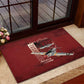 Tuskegee Airmen Spit Fire 477th Rubber Doormat Crimson Grunge - African Pride