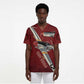 Tuskegee Airmen Spit Fire 477th Scrub Top Crimson Grunge - African Pride