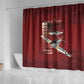 Tuskegee Airmen Spit Fire 477th Shower Curtain Crimson Grunge - African Pride
