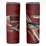 Tuskegee Airmen Spit Fire 477th Skinny Tumbler Crimson Grunge - African Pride