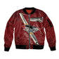Tuskegee Airmen Spit Fire 477th Sleeve Zip Bomber Jacket Crimson Grunge - African Pride