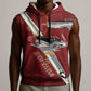 Tuskegee Airmen Spit Fire 477th Sleeveless Hoodie Crimson Grunge - African Pride