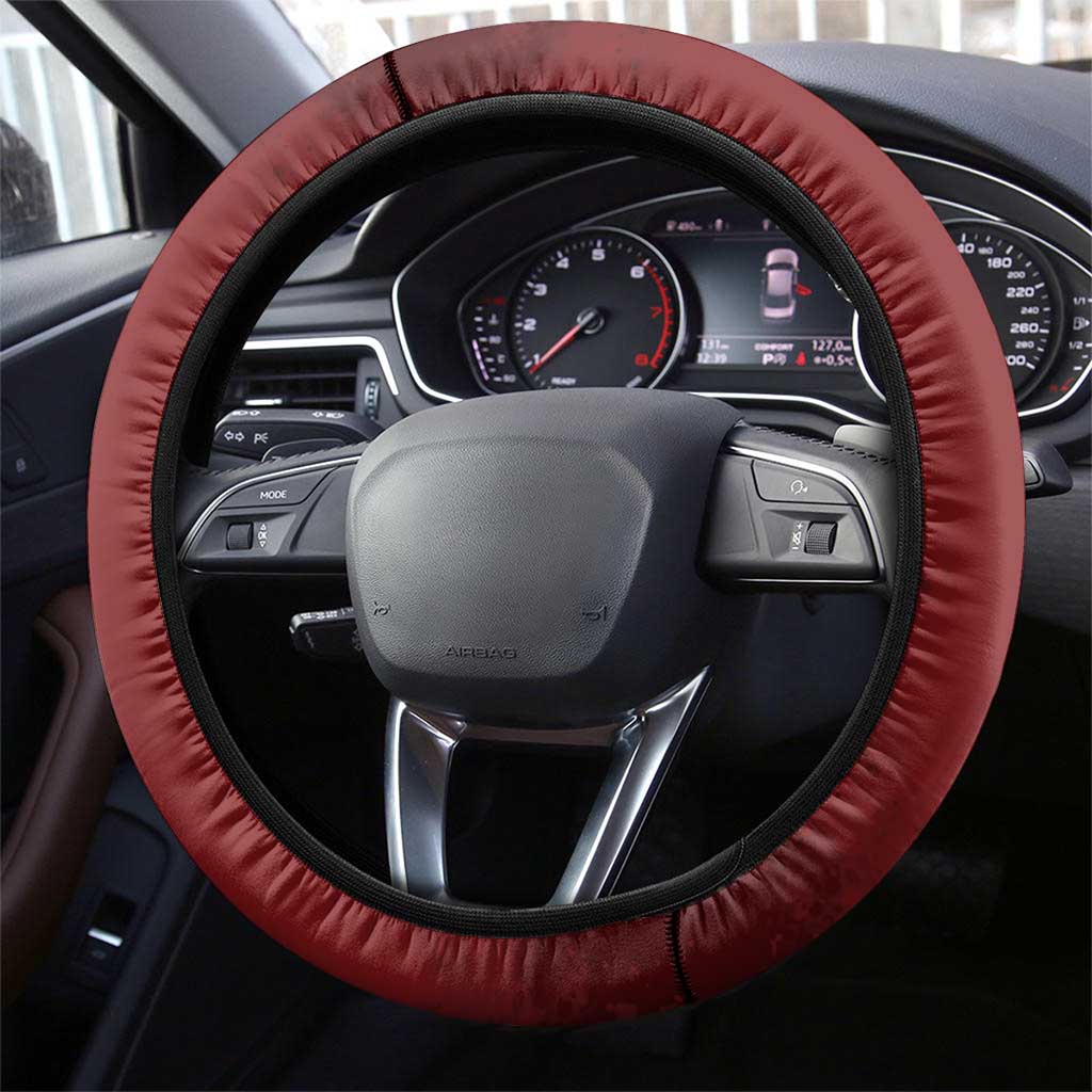 Tuskegee Airmen Spit Fire 477th Steering Wheel Cover Crimson Grunge - African Pride