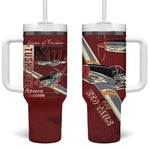 Tuskegee Airmen Spit Fire 477th Tumbler With Handle Crimson Grunge - African Pride
