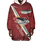 Tuskegee Airmen Spit Fire 477th Wearable Blanket Hoodie Crimson Grunge - African Pride