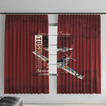 Tuskegee Airmen Spit Fire 477th Window Curtain Crimson Grunge - African Pride
