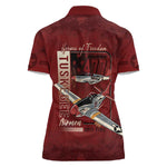 Tuskegee Airmen Spit Fire 477th Women Polo Shirt Crimson Grunge - African Pride