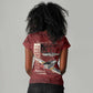 Tuskegee Airmen Spit Fire 477th Women V-Neck T-Shirt Crimson Grunge LT7