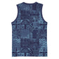 Yoruba Adire Eleko Patterns Basketball Jersey Indigo Vintage LT7