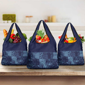 Yoruba Adire Eleko Patterns Grocery Bag Indigo Vintage