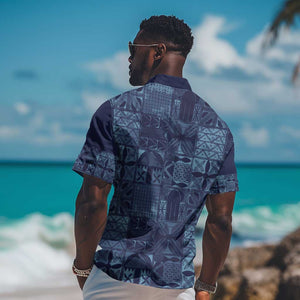 Yoruba Adire Eleko Patterns Hawaiian Shirt Indigo Vintage