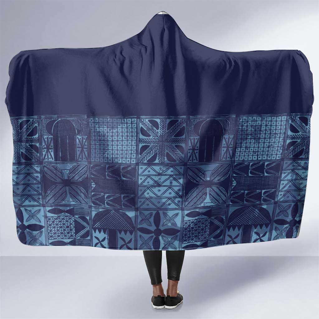 Yoruba Adire Eleko Patterns Hooded Blanket Indigo Vintage