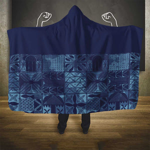 Yoruba Adire Eleko Patterns Hooded Blanket Indigo Vintage