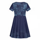 Yoruba Adire Eleko Patterns Kid Short Sleeve Dress Indigo Vintage