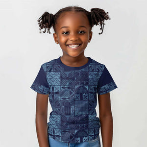 Yoruba Adire Eleko Patterns Kid T shirt Indigo Vintage