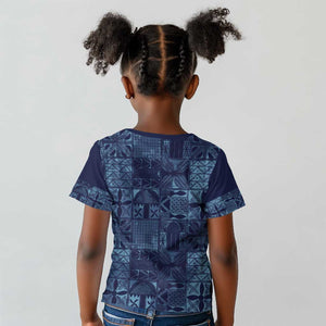 Yoruba Adire Eleko Patterns Kid T shirt Indigo Vintage