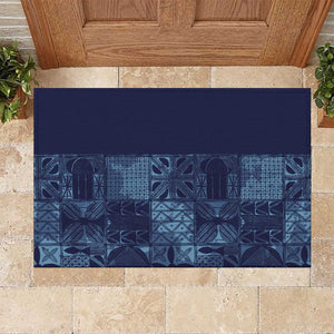 Yoruba Adire Eleko Patterns Rubber Doormat Indigo Vintage