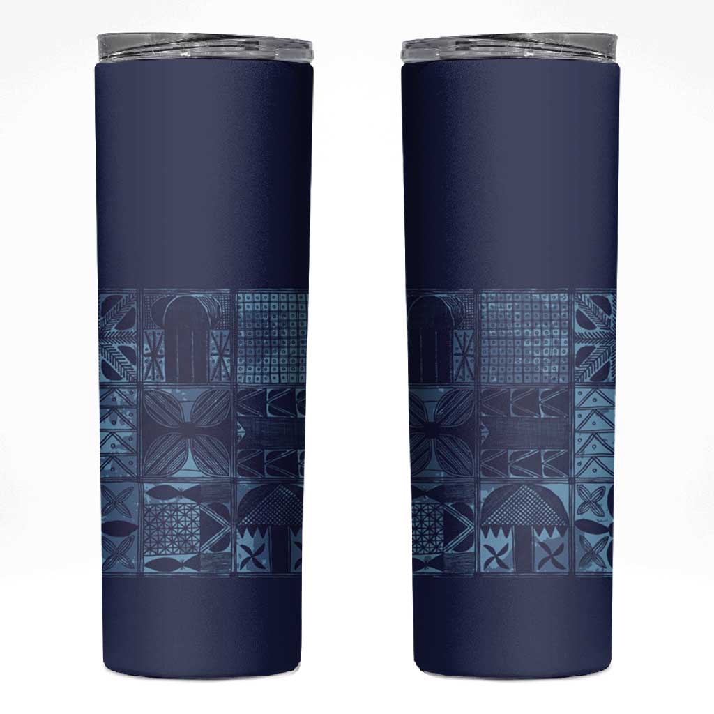 Yoruba Adire Eleko Patterns Skinny Tumbler Indigo Vintage