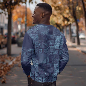 Yoruba Adire Eleko Patterns Sweatshirt Indigo Vintage