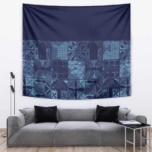 Yoruba Adire Eleko Patterns Tapestry Indigo Vintage