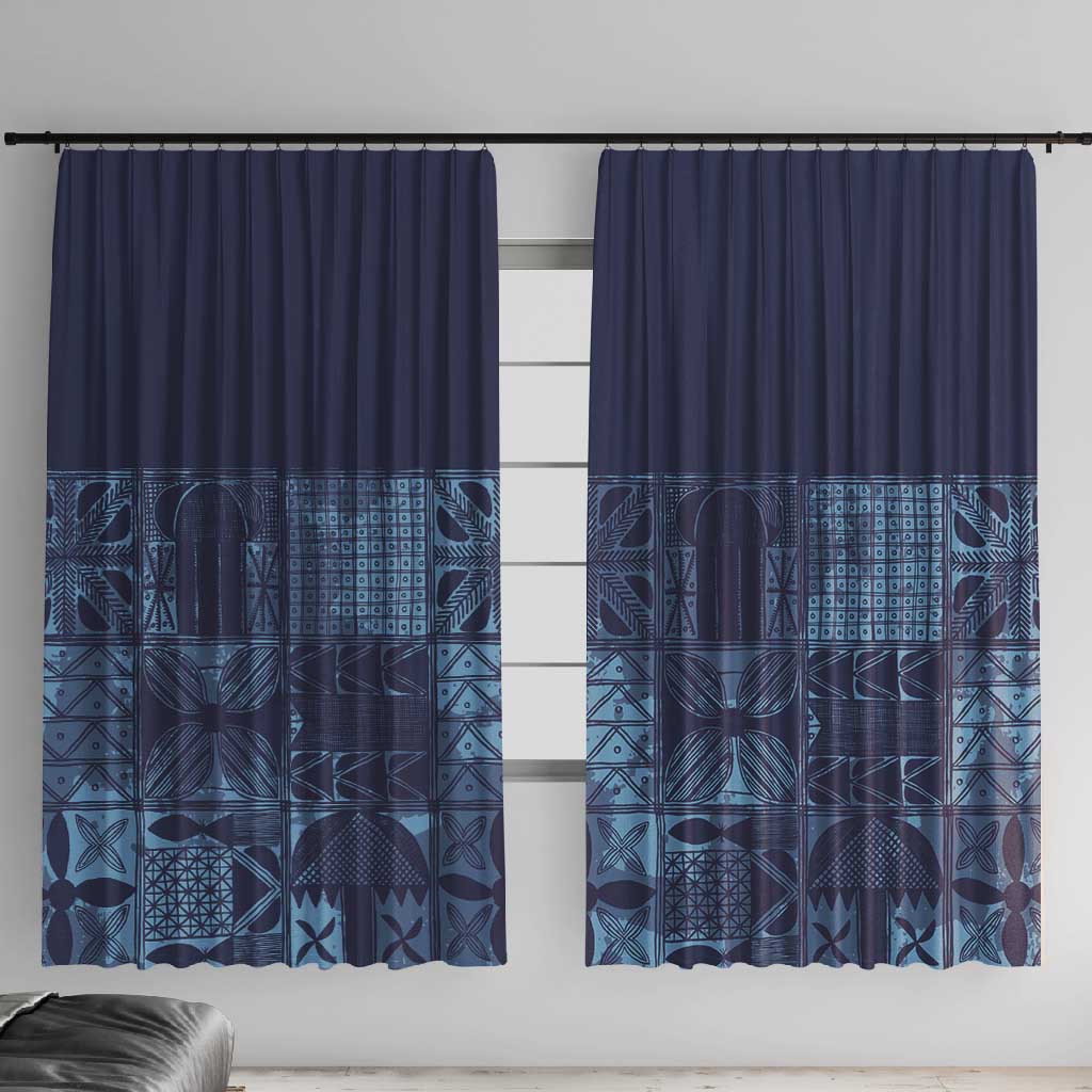 Yoruba Adire Eleko Patterns Window Curtain Indigo Vintage