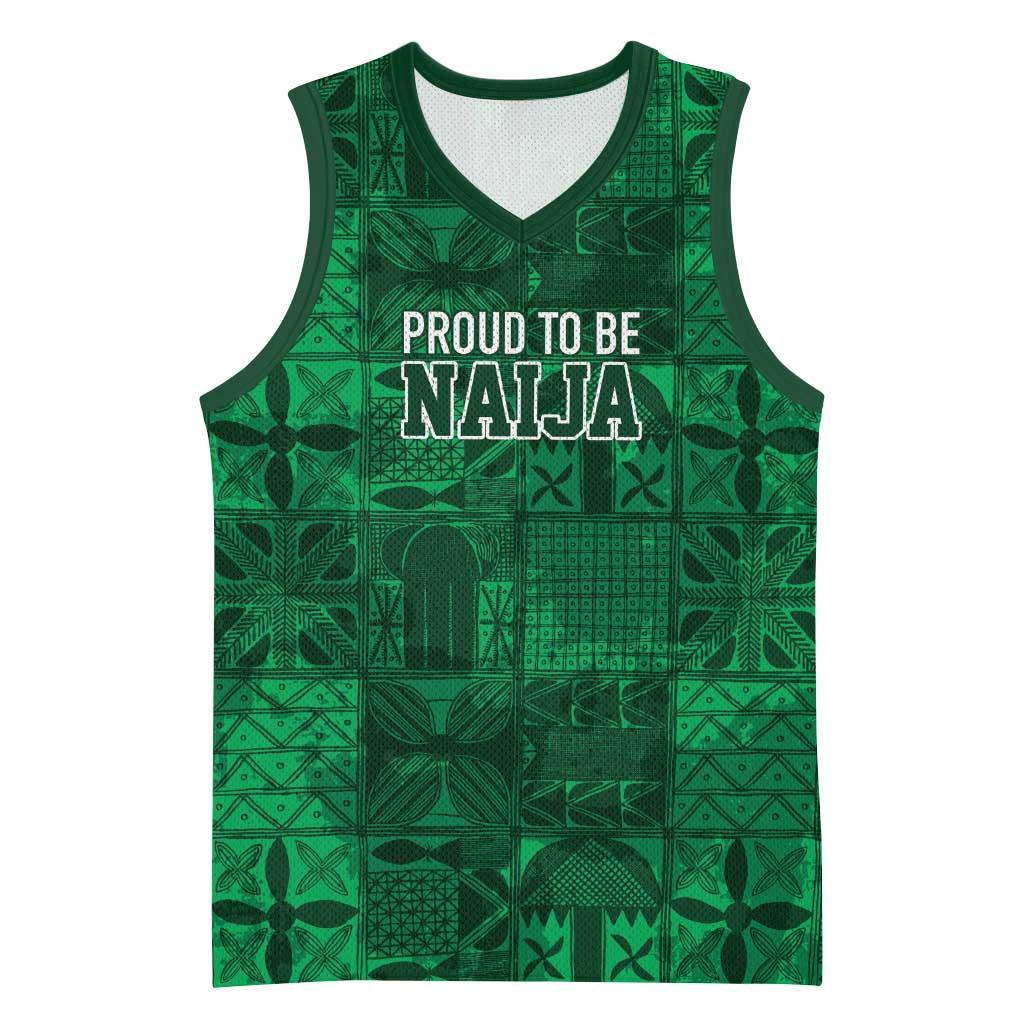 Nigeria Yoruba Adire Patterns Basketball Jersey Proud To Be Naija - African Pride