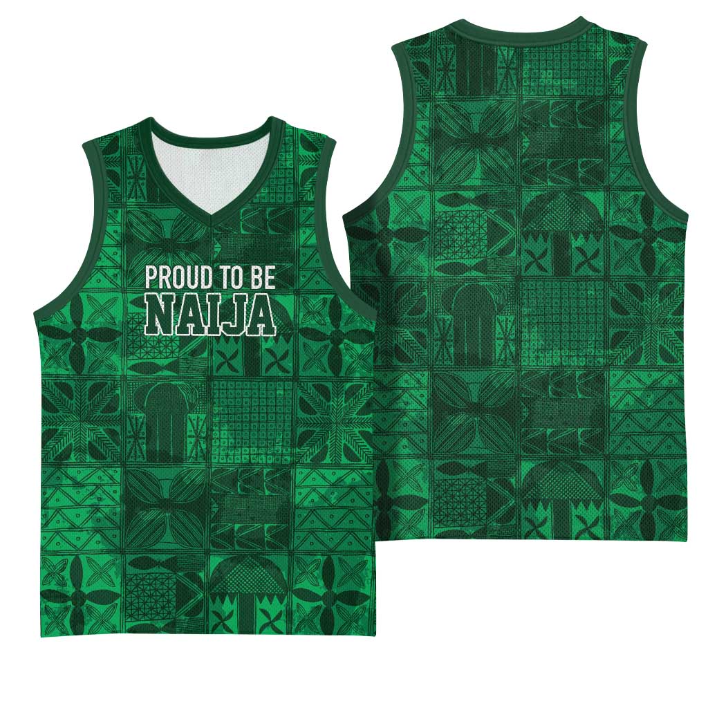 Nigeria Yoruba Adire Patterns Basketball Jersey Proud To Be Naija - African Pride