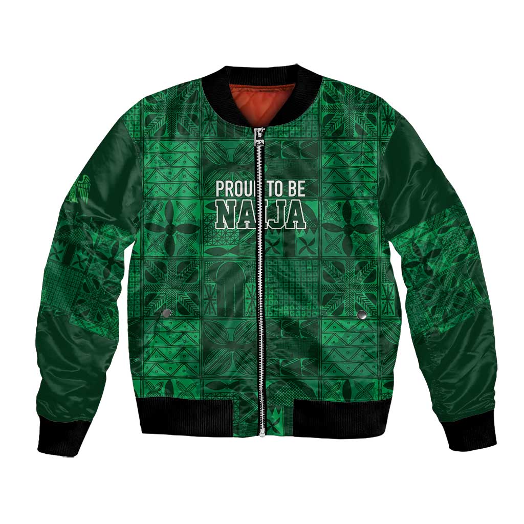 Nigeria Yoruba Adire Patterns Bomber Jacket Proud To Be Naija