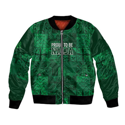 Nigeria Yoruba Adire Patterns Bomber Jacket Proud To Be Naija