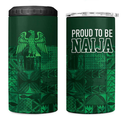 Nigeria Yoruba Adire Patterns 4 in 1 Can Cooler Tumbler Proud To Be Naija