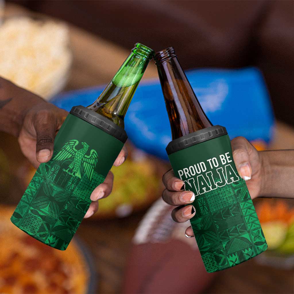 Nigeria Yoruba Adire Patterns 4 in 1 Can Cooler Tumbler Proud To Be Naija