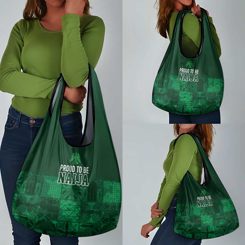 Nigeria Yoruba Adire Patterns Grocery Bag Proud To Be Naija