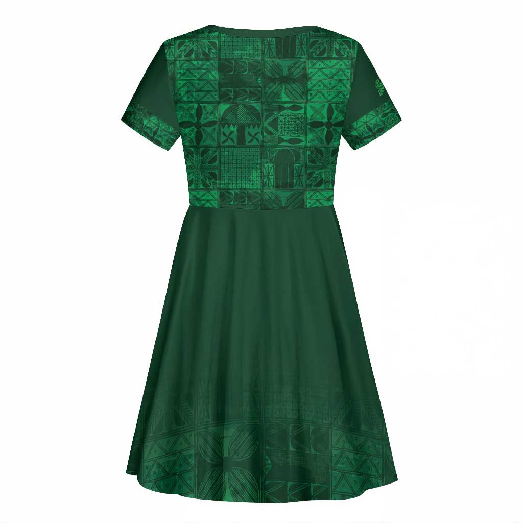Nigeria Yoruba Adire Patterns Kid Short Sleeve Dress Proud To Be Naija