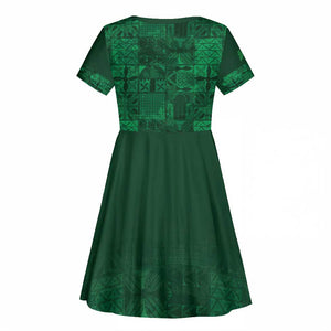 Nigeria Yoruba Adire Patterns Kid Short Sleeve Dress Proud To Be Naija