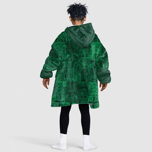 Nigeria Yoruba Adire Patterns Kid Wearable Blanket Hoodie Proud To Be Naija